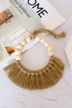 آویز گرد مهره و مکرومه کد 2