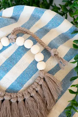 آویز گرد مهره و مکرومه کد 3