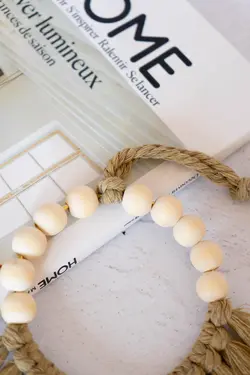 آویز گرد مهره و مکرومه کد 3