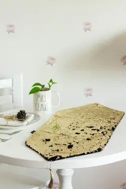 رانر پارچه ای دورو پولک دار کد3