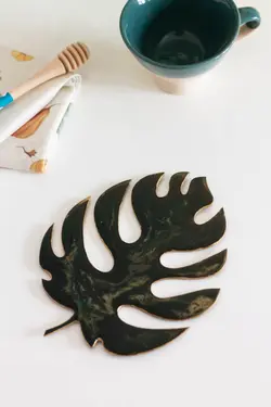 زیر بشقابی برگ طرح 2