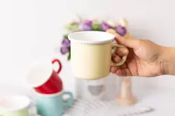 ماگ ساده رنگی کرمی