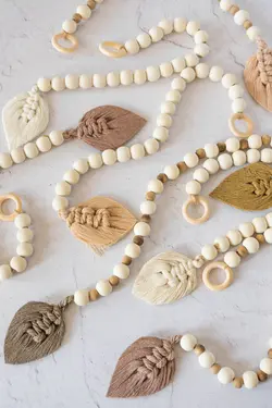 ریسه مهره با برگ مکرومه کد 4