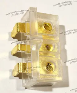 ترمینال برق آمپلی فایر طلایی شفاف 3/6 ، کانکتور برق ورودی امپلی فایر   2024