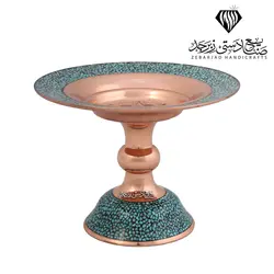 شیرینی خوری مس و فیروزه سایز ۲ در جعبه نفیس ترمه