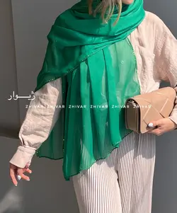 شال حریر پولک دوزی وارداتی 12169