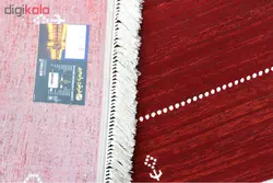 فرش ماشینی رادین طرح گبه 15 رنگ زمینه لاکی