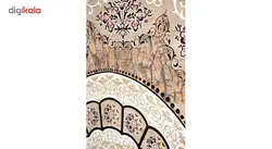 فرش ماشینی ساوین طرح سایه زمینه گردویی