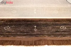 فرش ماشینی فرش رادین طرح گبه 15 رنگ زمینه قهوه ای