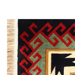 فرش ماشینی نیروانا طرح گبه کد 780 زمینه سورمه ای