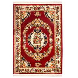 فرش ماشینی پاتریس طرح گلاب زمینه عنابی