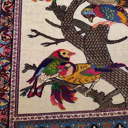 گلیم دستباف سه متری طرح پرنده مدل AA94