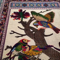 گلیم دستباف سه متری طرح پرنده مدل AA94