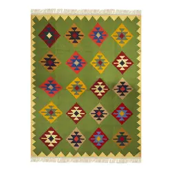 گلیم دستباف سه متری طرح هندسی مدل H54