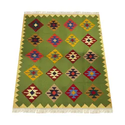 گلیم دستباف سه متری طرح هندسی مدل H54