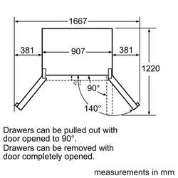 یخچال ساید بای ساید بوش مدل KFN91PJ20N
