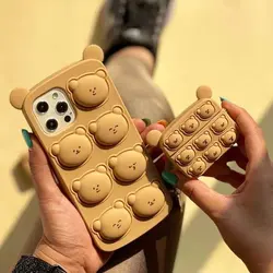 قاب گوشی فیجت خرس قهوه ای آیفون