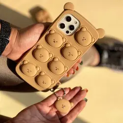 قاب گوشی فیجت خرس قهوه ای آیفون