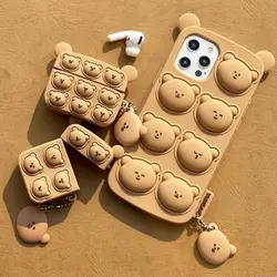 قاب گوشی فیجت خرس قهوه ای آیفون