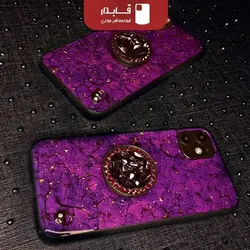 قاب گوشی ماربل پام پام آیفون + پاپ سوکت نگینی