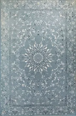 فرش کلاسیک آوانگارد دلوان آبی سورمه ای برجسته درجه1