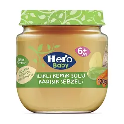 پوره ارگانیک سوپ سبزیجات مخلوط همراه عصاره قلم هرو بیبی | Hero Baby