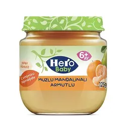 پوره ارگانیک مخلوط میوه نارنگی، موز و گلابی هرو بیبی   Hero Baby