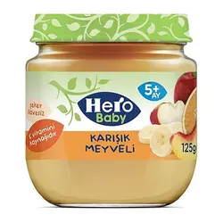 پوره ارگانیک مخلوط میوه ها مخلوط میوه پرتقال ٬ موز ٬ هلو و سیب هرو بیبی |  Hero Baby