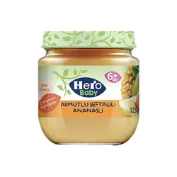 پوره مخلوط آناناس، هلو و گلابی 125 گرمی هرو بیبی | Hero Baby