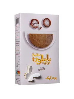 پودر کیک وانیلی به همراه کاغذ روغنی