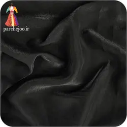 پارچه کتان کریستال شیمر مشکی