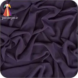 پارچه کرپ نخ ساده بادمجانی