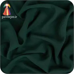 پارچه کرپ حریر کراسی سبز لجنی