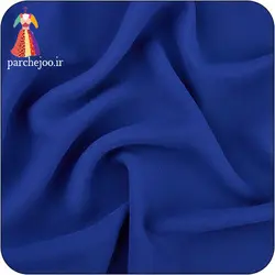 پارچه کرپ حریر ساده آبی کاربنی