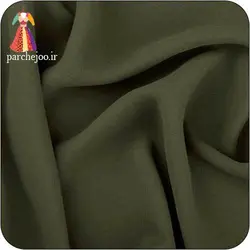 پارچه کرپ حریر ساده زیتونی روشن