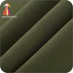 پارچه کرپ حریر ساده زیتونی روشن