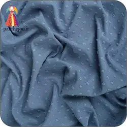 پارچه حریر بولدینگ خال برجسته آبی نفتی