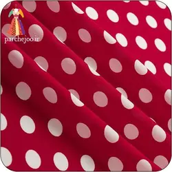 خرید پارچه کرپ نخ توپی قرمز-سفید