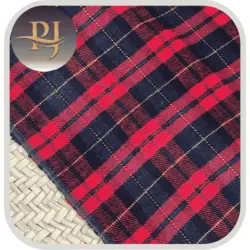 خرید پارچه کشمیر چهارخونه مشکی-قرمز