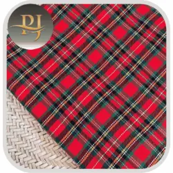 خرید پارچه کشمیر چهارخونه قرمز-سبز