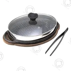 تابه گریل بیضی دربدار 4 پارچه پرانی کد 8011