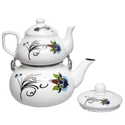 ست کتری و قوری لعابی راسا کد 8003