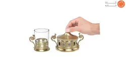 سرویس چای خوری برنجی ایران کادو مدل 10026