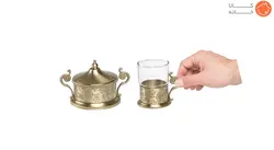 سرویس چای خوری برنجی ایران کادو مدل 10020