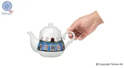 قوری چینی رومنس طرح انگلیسی مدل 5873