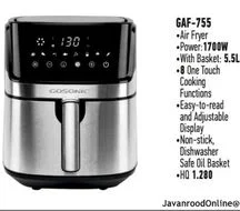 سرخ کن بدون روغن گوسونیک ۶٫۵ لیتر مدل GAF-755