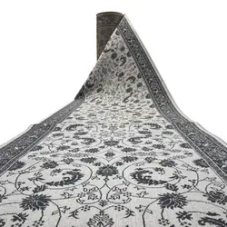 گلیم کناره طرح پیچک طوسی