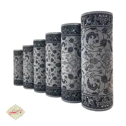 گلیم کناره طرح پیچک طوسی