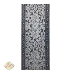 گلیم کناره طرح پیچک طوسی