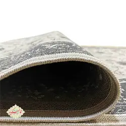 گلیم کناره طرح پیچک طوسی